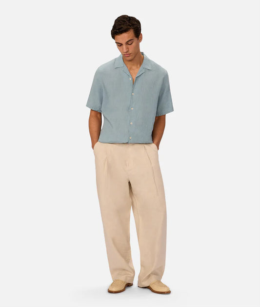 INDUSTRIE THE ST MARTIN S/S LINEN SHIRT MARINE