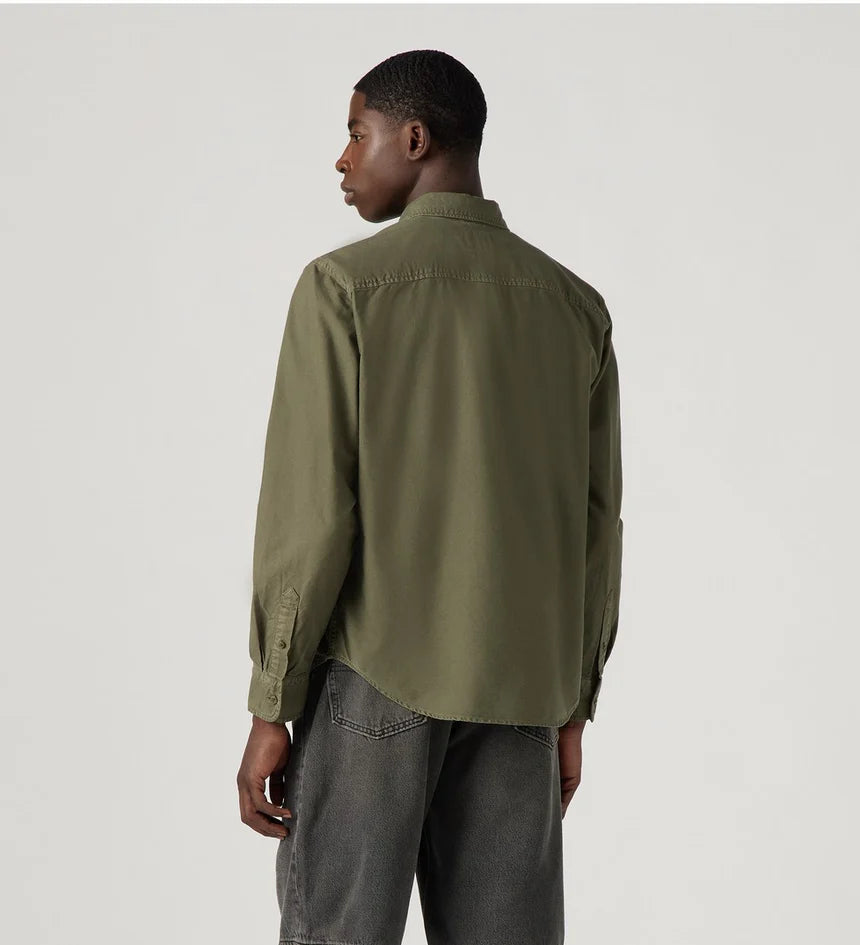 LEVIS AUTHENTIC BUTTON DOWN SHIRT CYCLE OLIVE GARMENT DYE