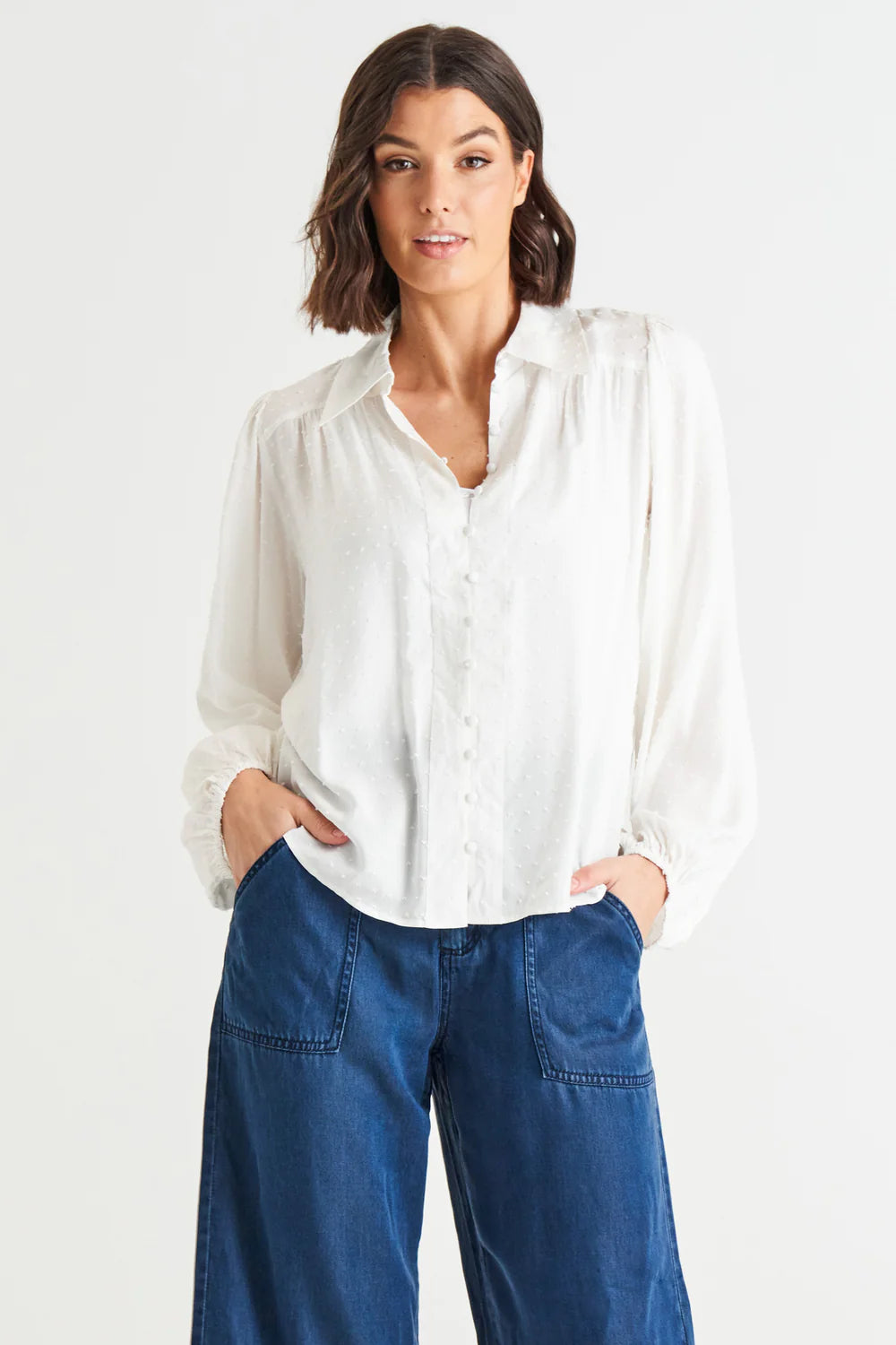 BETTY BASICS SINEAD SHIRT WHITE