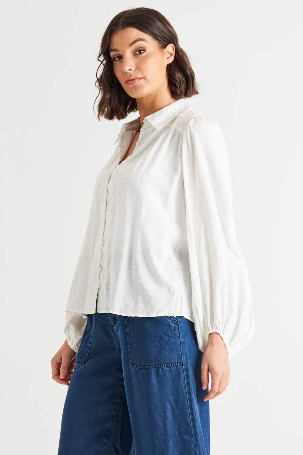 BETTY BASICS SINEAD SHIRT WHITE