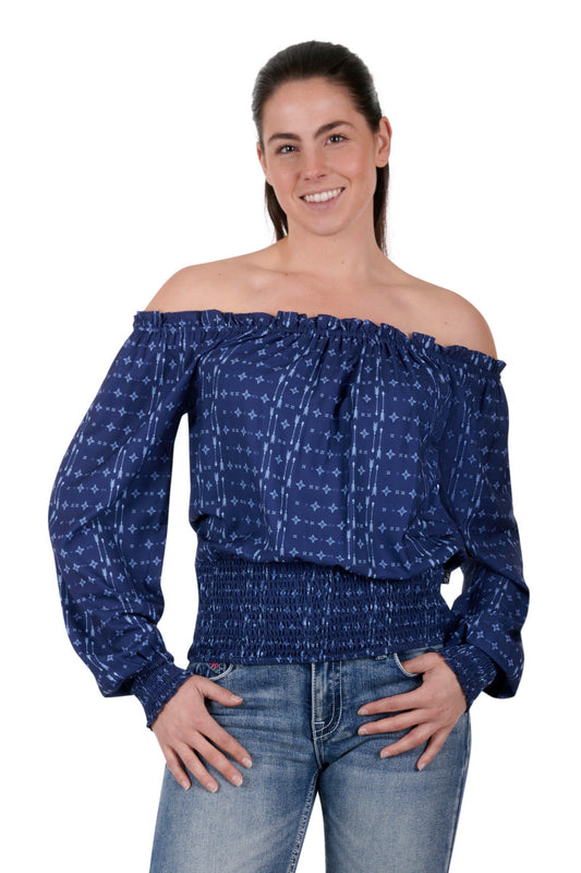 PURE WESTERN EMMA BLOUSE NAVY