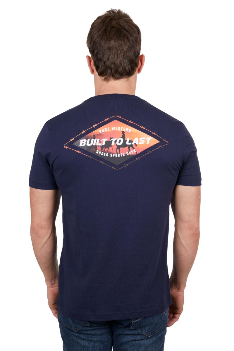 PURE WESTERN MENS NEIL SS TEE NAVY