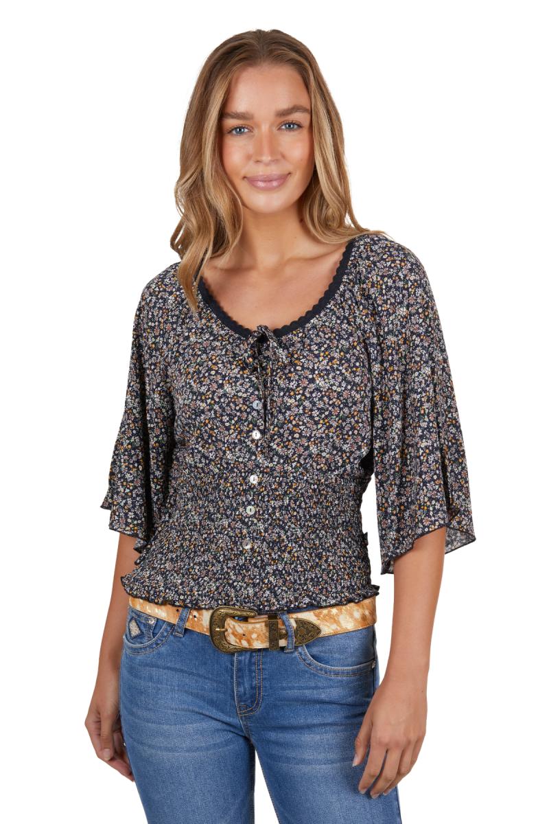 PURE WESTERN WOMENS MAGGIE BLOUSE MULTI