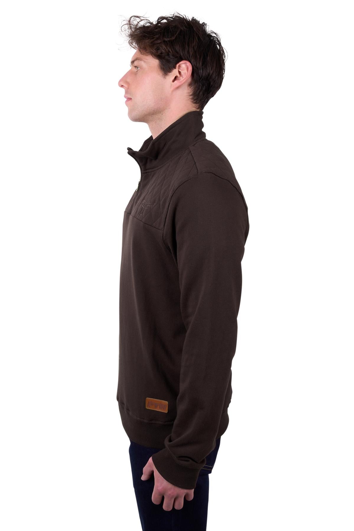 PURE WESTERN TROY 1/4 ZIP PULLOVER CHOCOLATE
