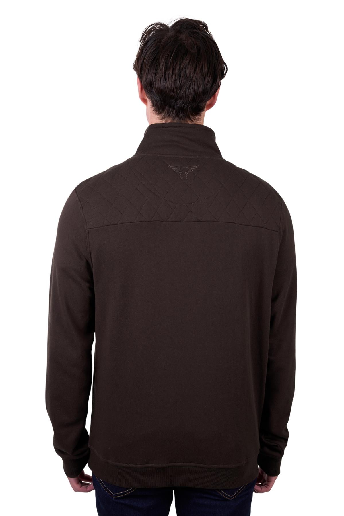 PURE WESTERN TROY 1/4 ZIP PULLOVER CHOCOLATE