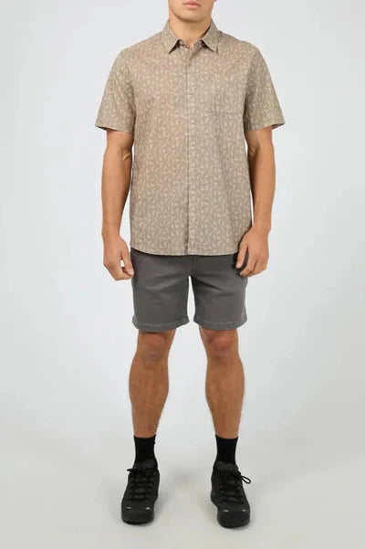 St Goliath Portsea Short Sleeve Shirt Mushroom