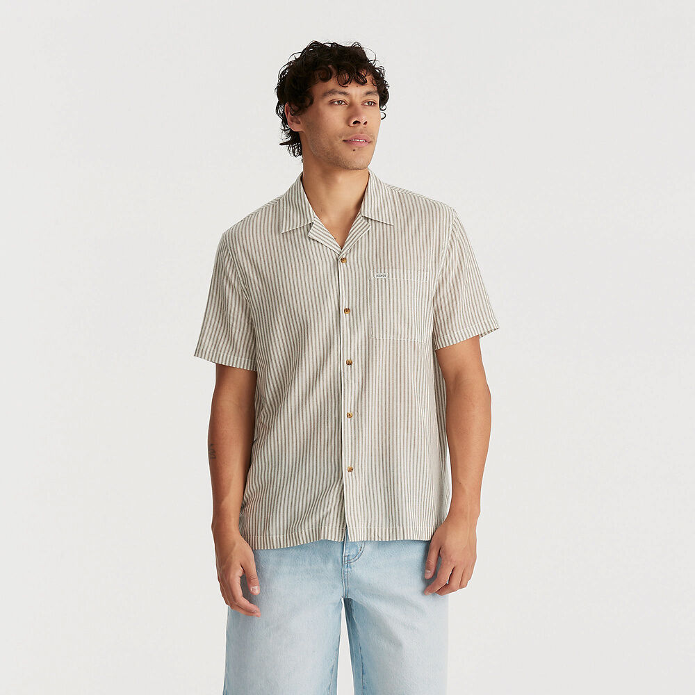 RIDERS VACAY SHIRT KHAKI STRIPE