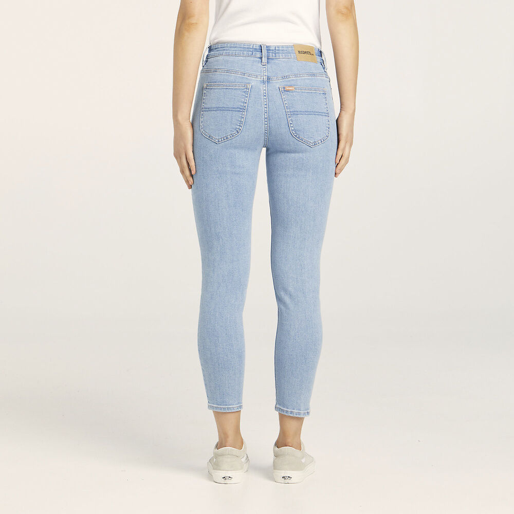 RIDERS MID CROP JEAN CRYSTAL BLUE