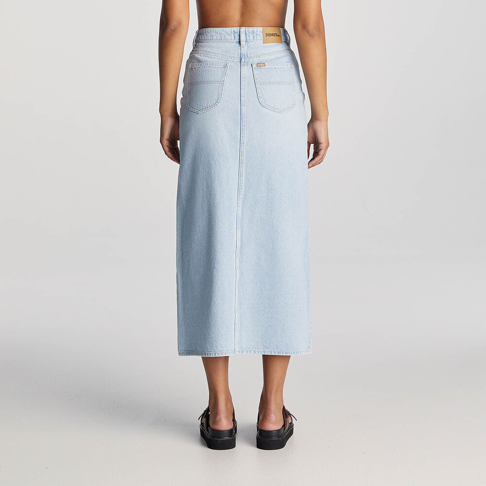 RIDERS HIGH RISE MAXI SKIRT BREATHLESS BLUE