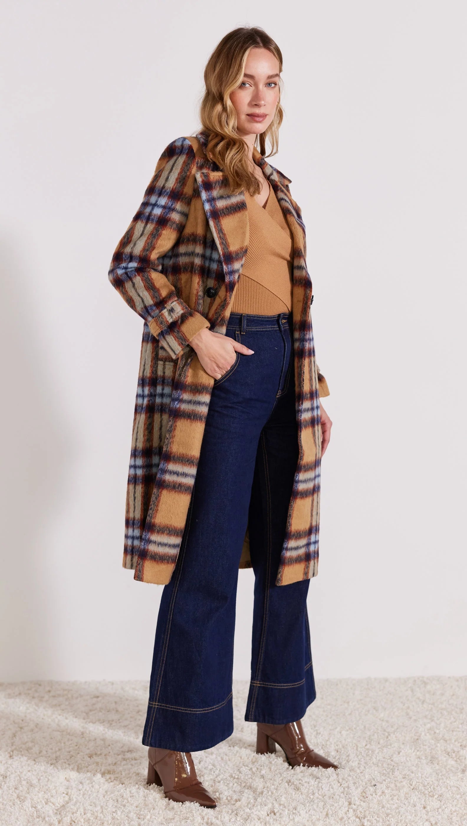 STAPLE THE LABEL SABINE CHECK COAT MUTLI