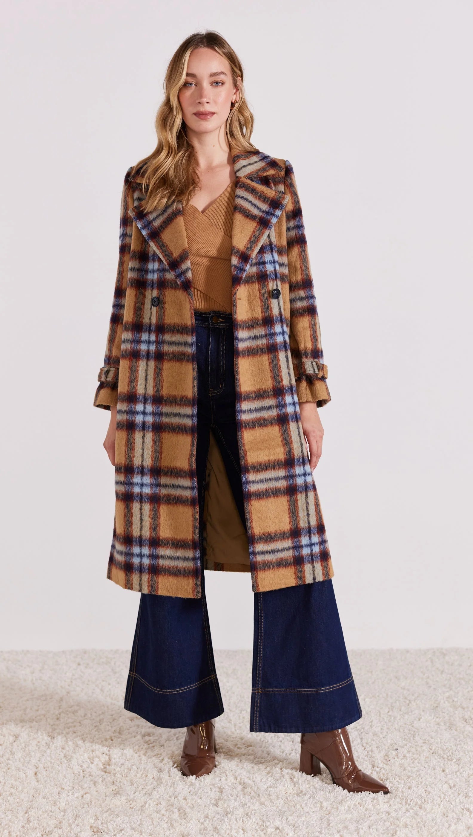 STAPLE THE LABEL SABINE CHECK COAT MUTLI