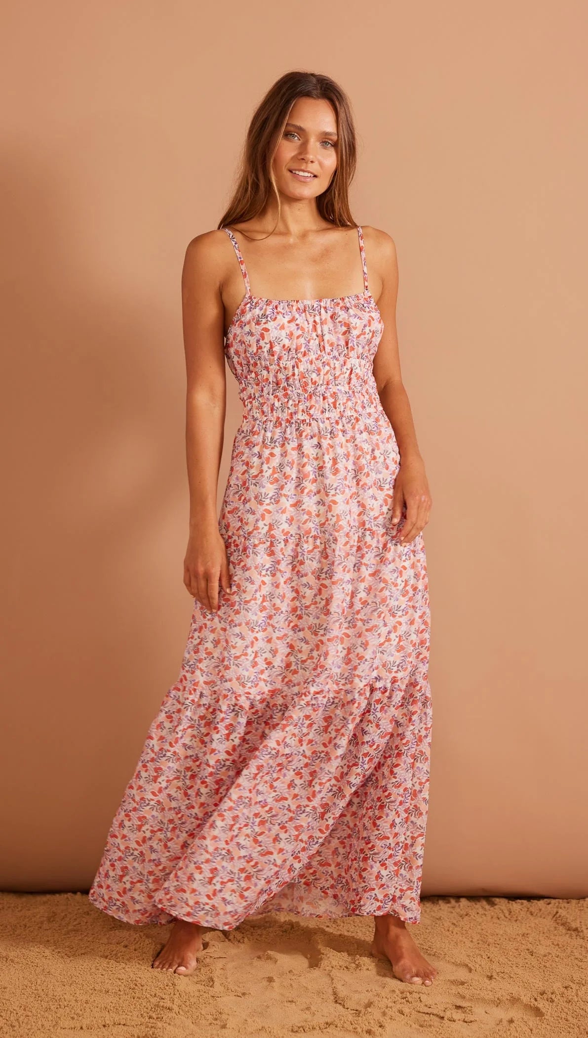 MINK PINK SANTA MARTA MIDI DRESS PINK DITZY FLORAL