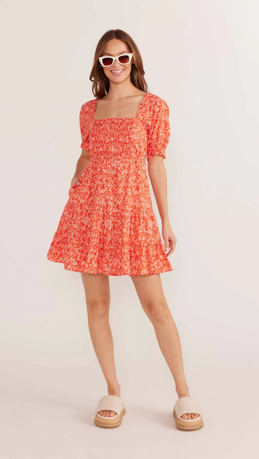 MINKPINK SHAYNA PUFF SLEEVE MINI DRESS DITZY-FLORAL