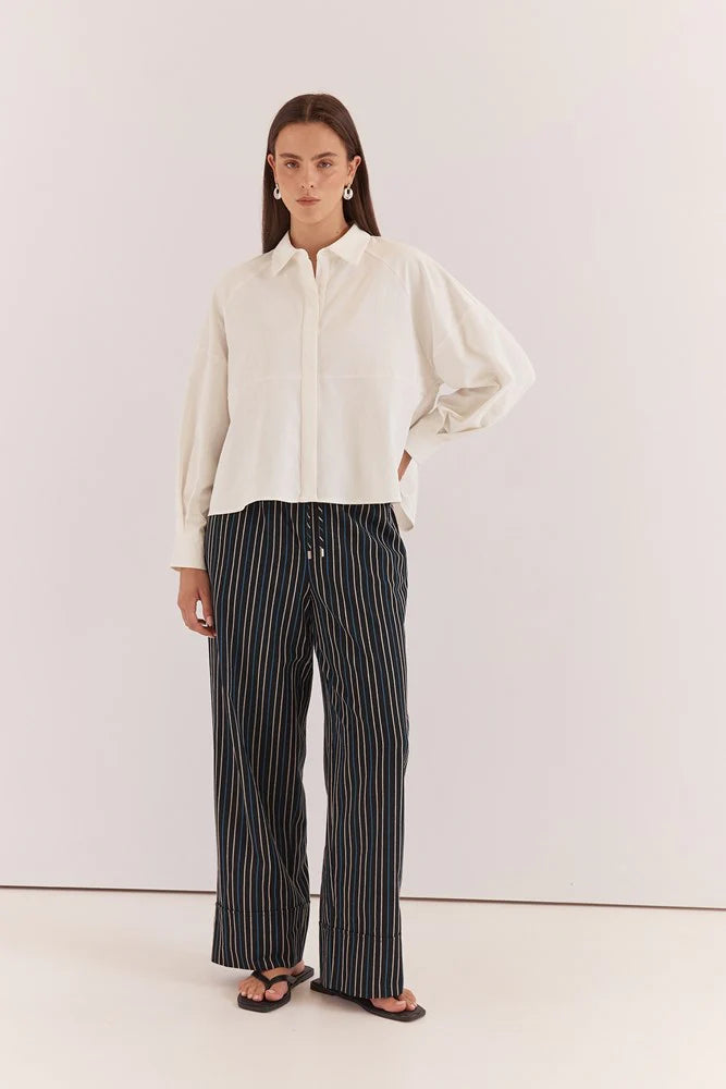 Sass Ashby Peplum Shirt | White
