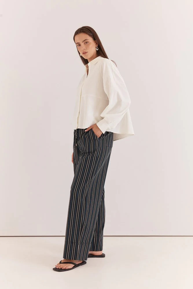 Sass Ashby Peplum Shirt | White