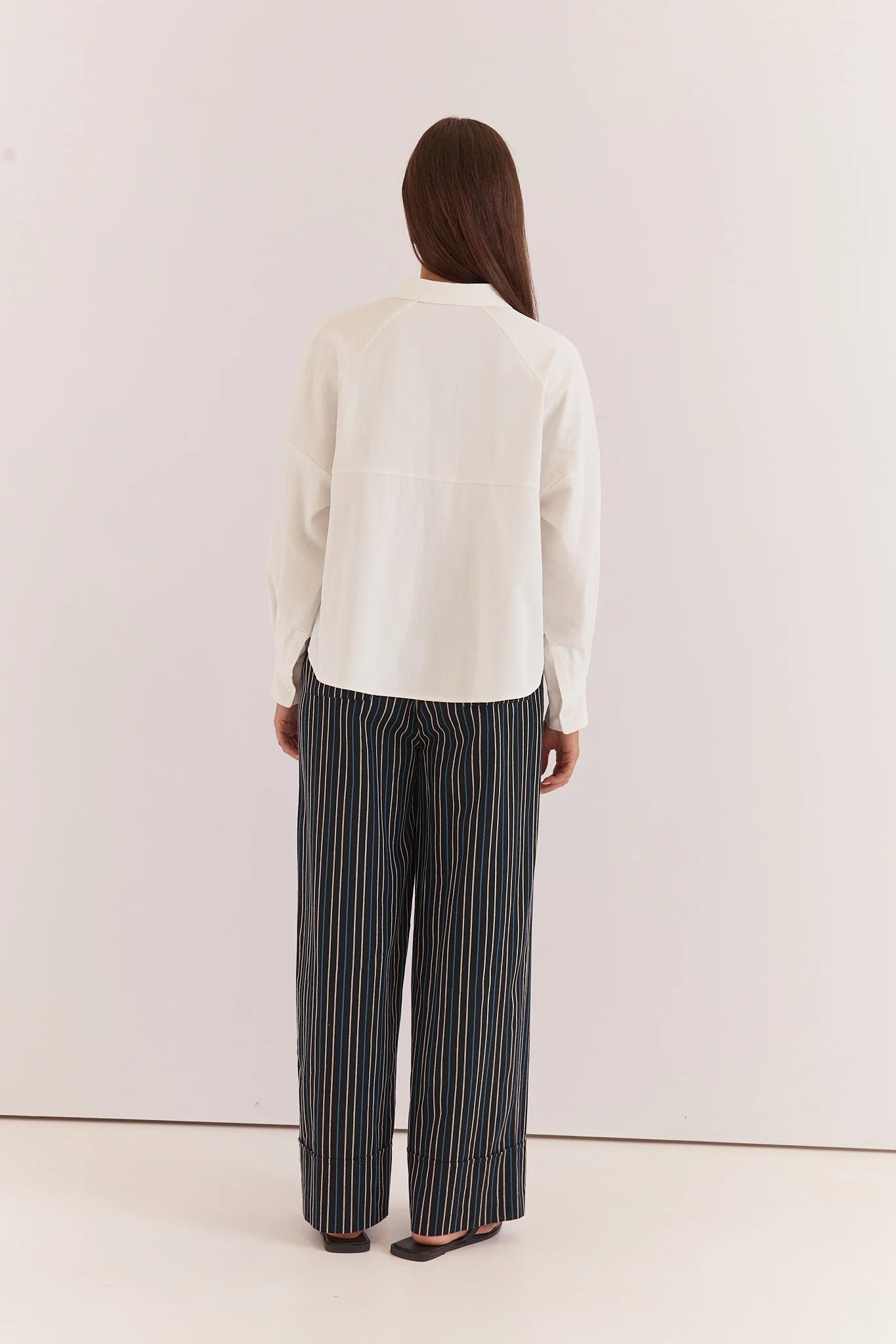 Sass Ashby Peplum Shirt | White