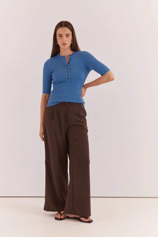 Sass Natalie Wide Leg Trouser | Chocolate