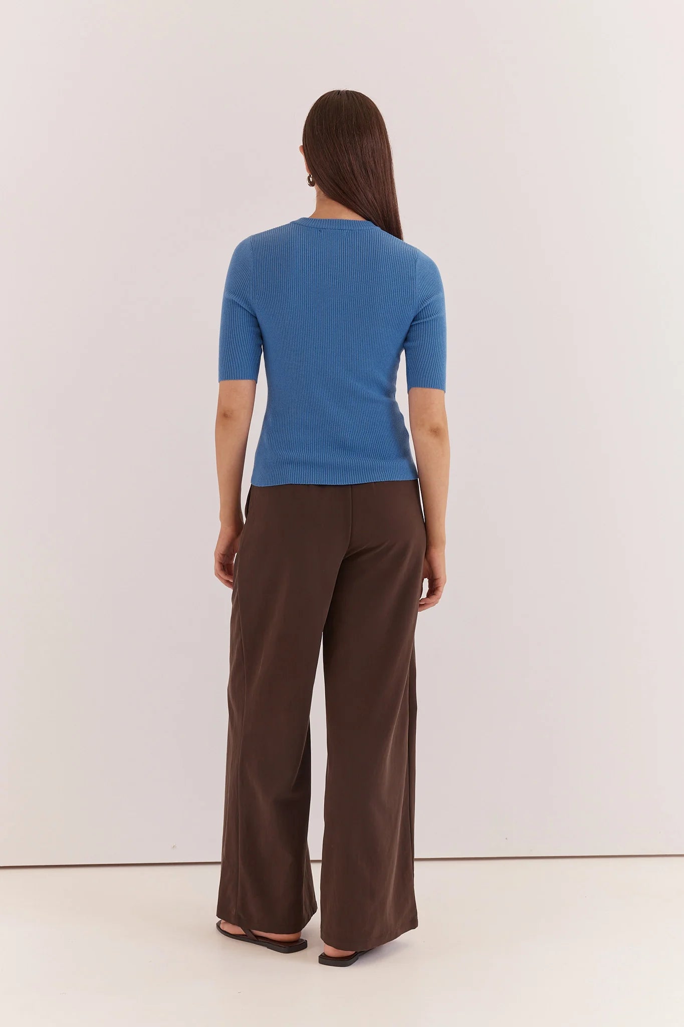 Sass Natalie Wide Leg Trouser | Chocolate