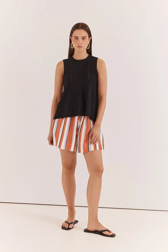 Sass Krista Pointelle Tank | Black