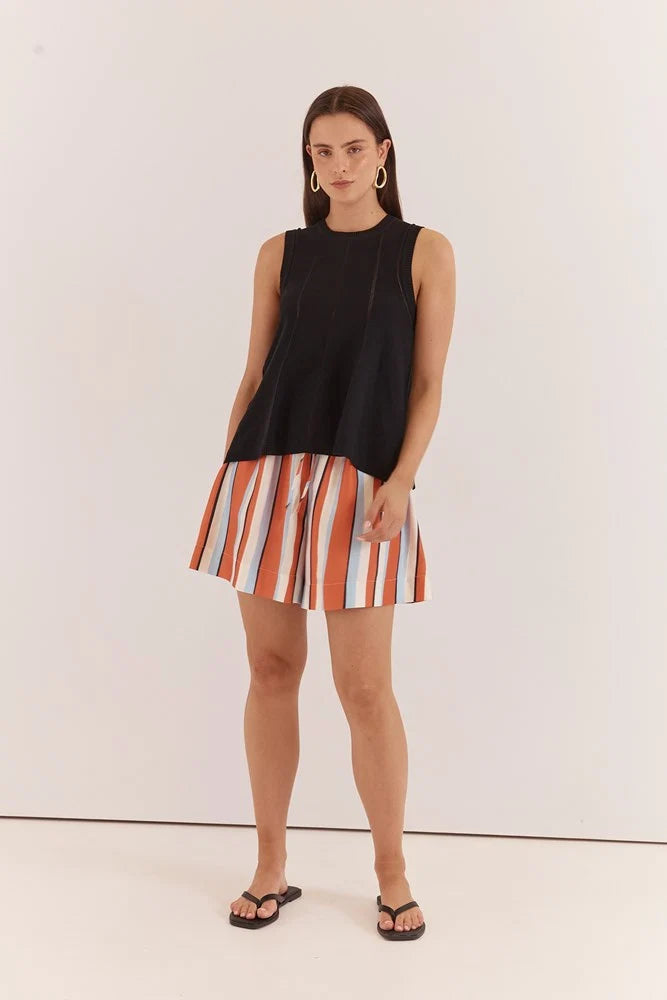 Sass Krista Pointelle Tank | Black