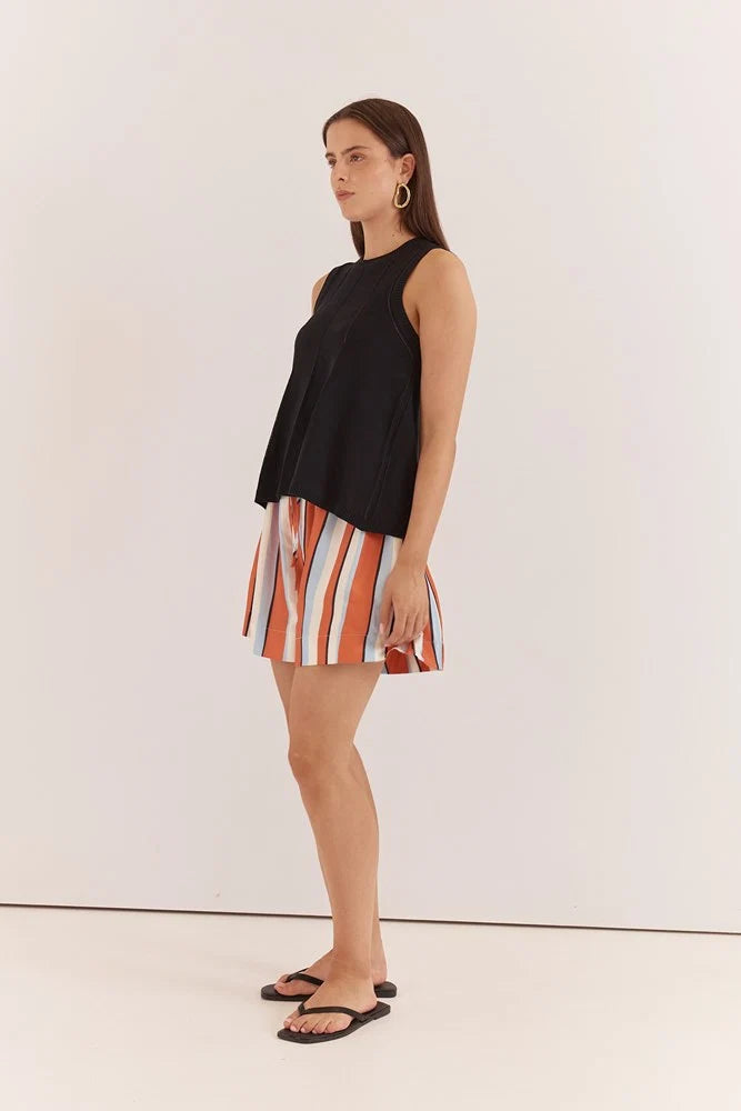 Sass Krista Pointelle Tank | Black