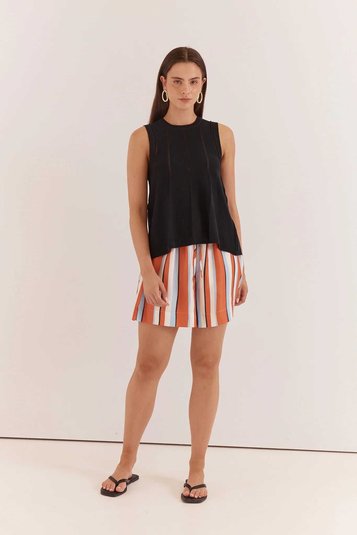 Sass Krista Pointelle Tank | Black