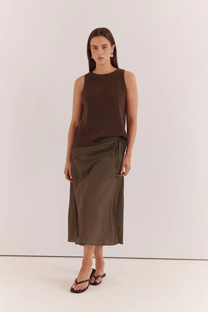 Sass Kiani Knit Tank | Chocolate