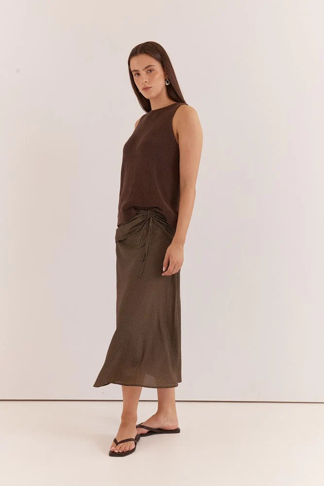 Sass Kiani Knit Tank | Chocolate