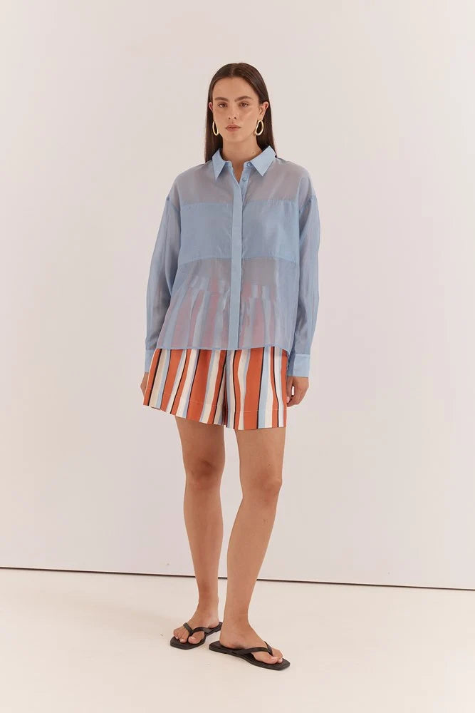 Sass Val Oversized Shirt | Pale Blue