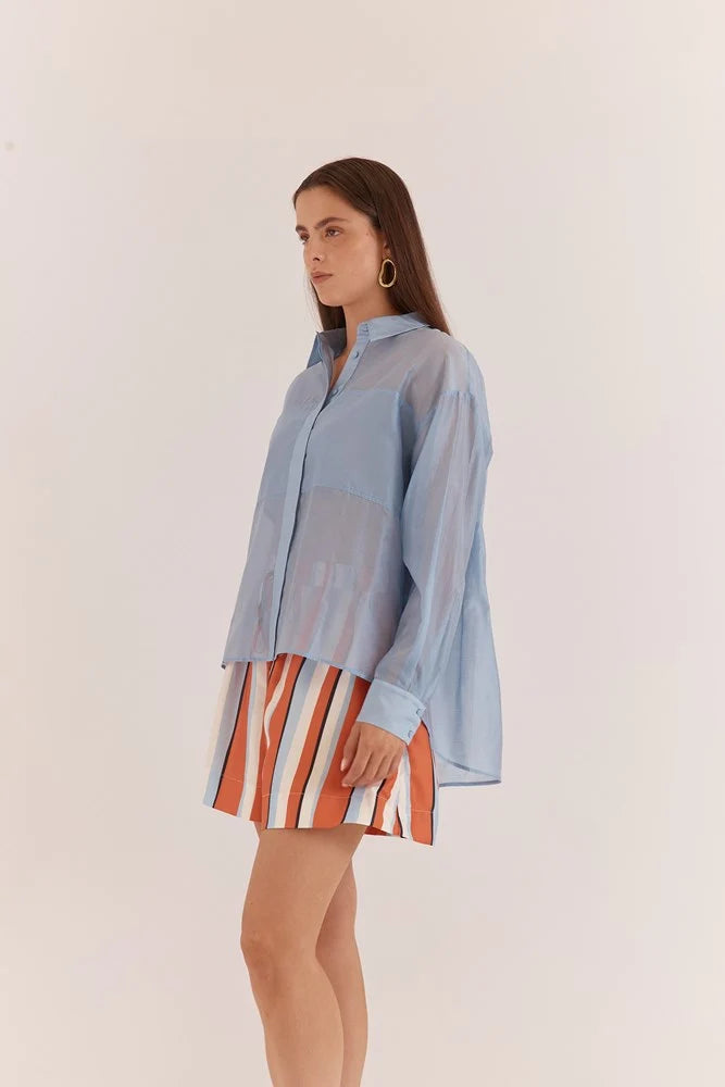 Sass Val Oversized Shirt | Pale Blue