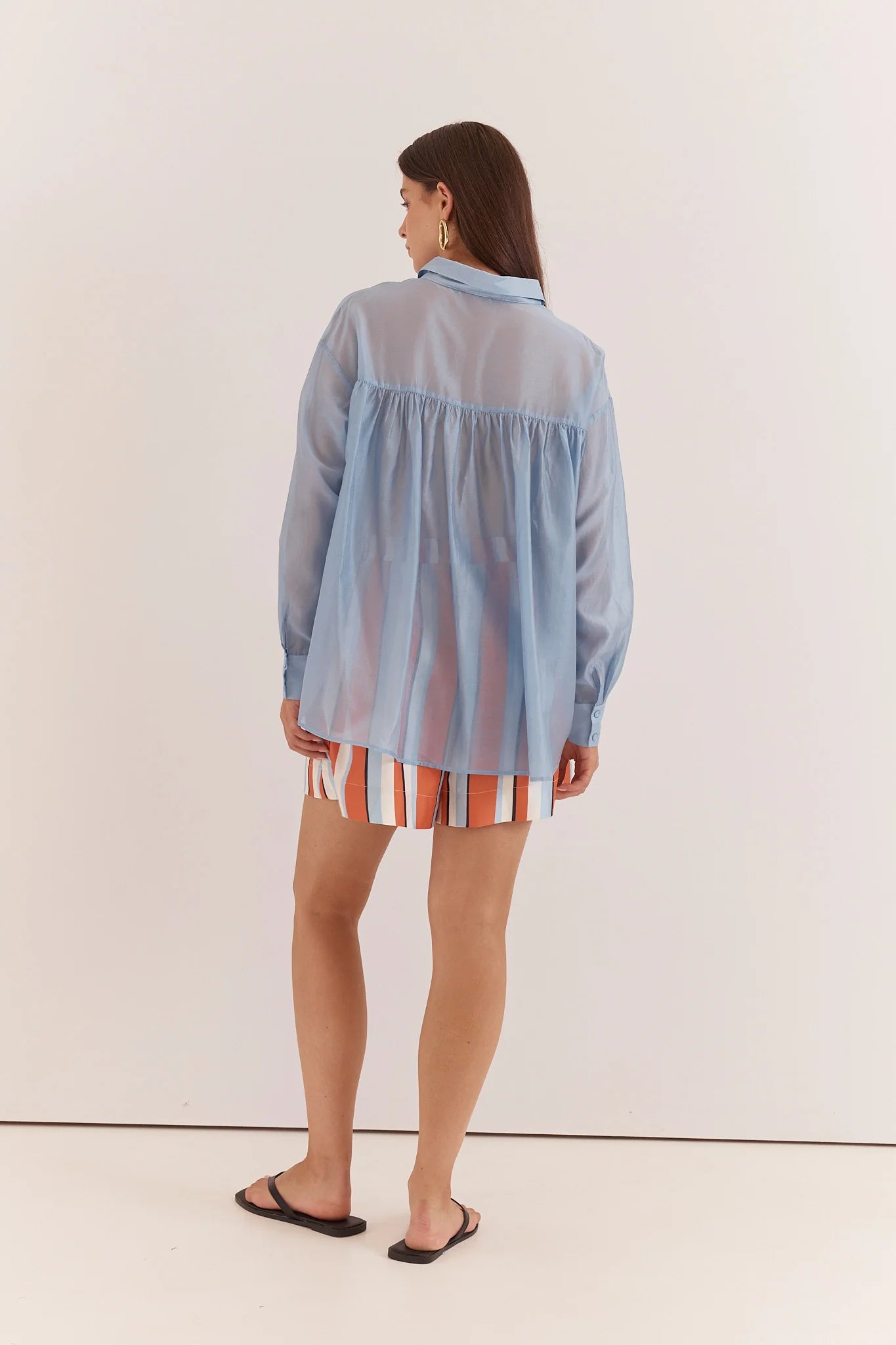 Sass Val Oversized Shirt | Pale Blue