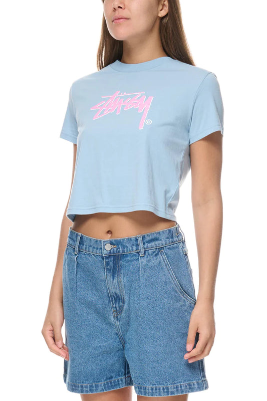 STUSSY SHADOW STOCK SLIM TEE STEEL BLUE