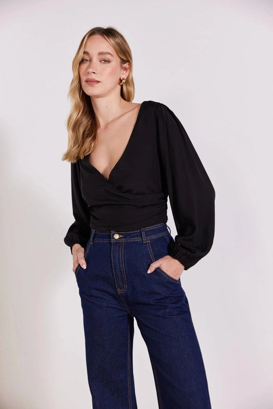 STAPLE THE LABEL CAMILLE BLOUSE BLACK