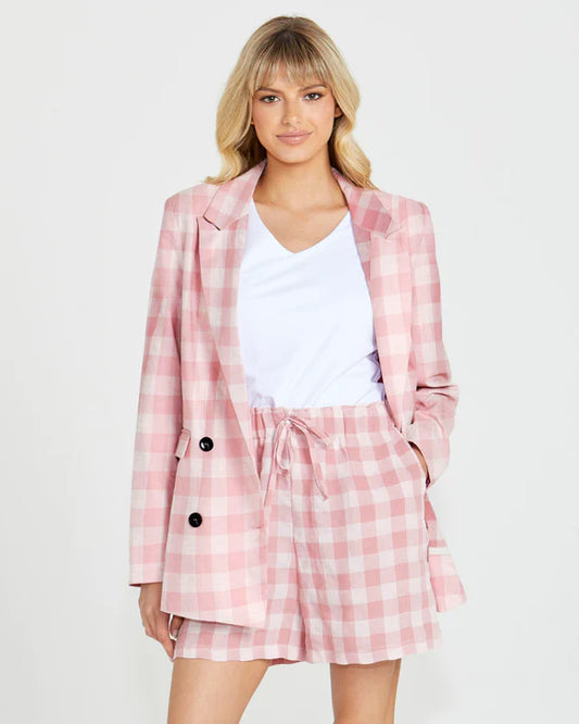 SASS PIPPA BLAZER PINK CHECK