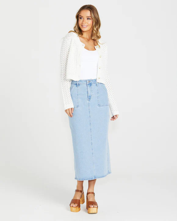 SASS TALULLAH CARDI WHITE