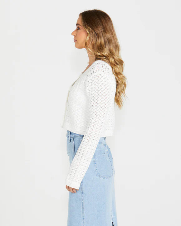 SASS TALULLAH CARDI WHITE