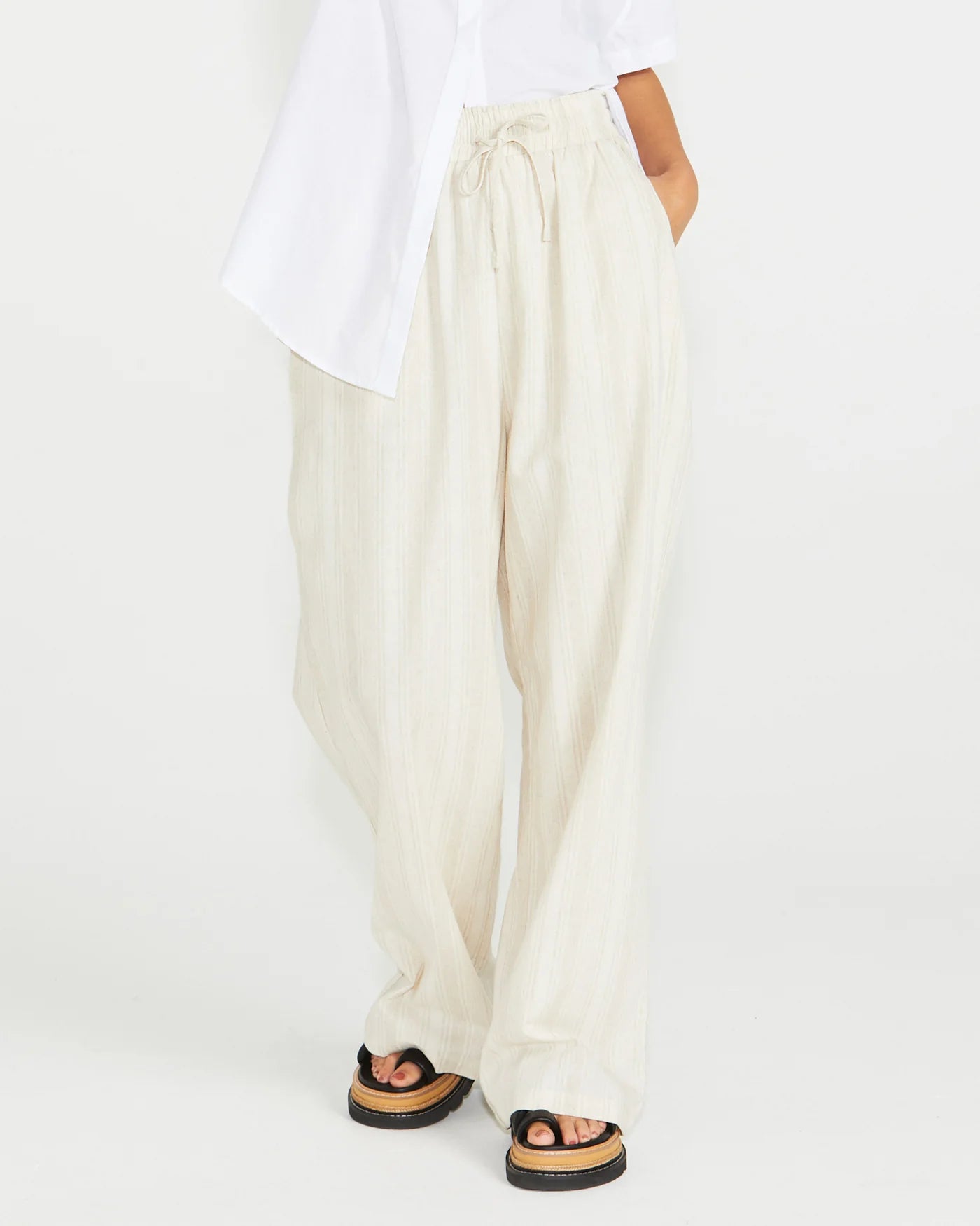 SASS ODELL PANT NATURAL STRIPE