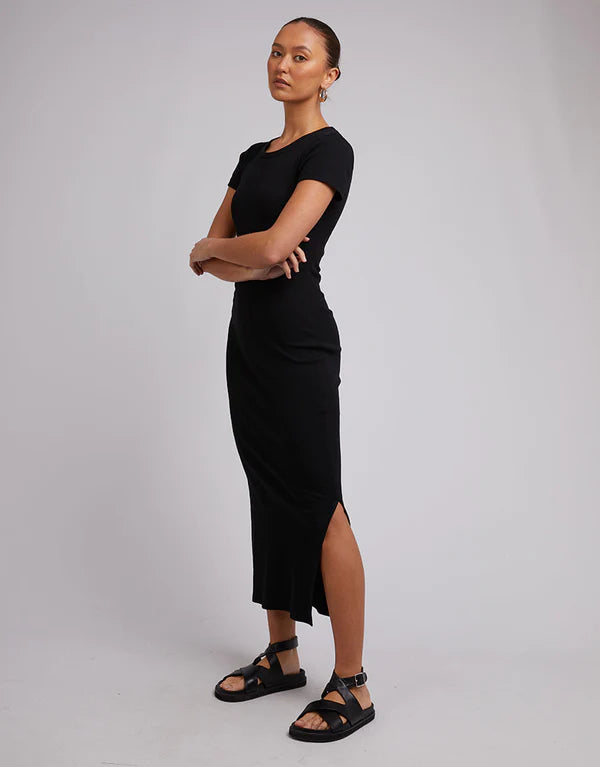 SILENT THEORY MIKA MIDI DRESS BLACK