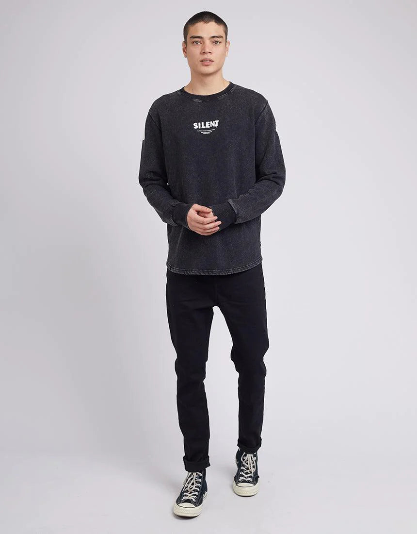 SILENT THEORY SPRAY CREW WASHED BLACK