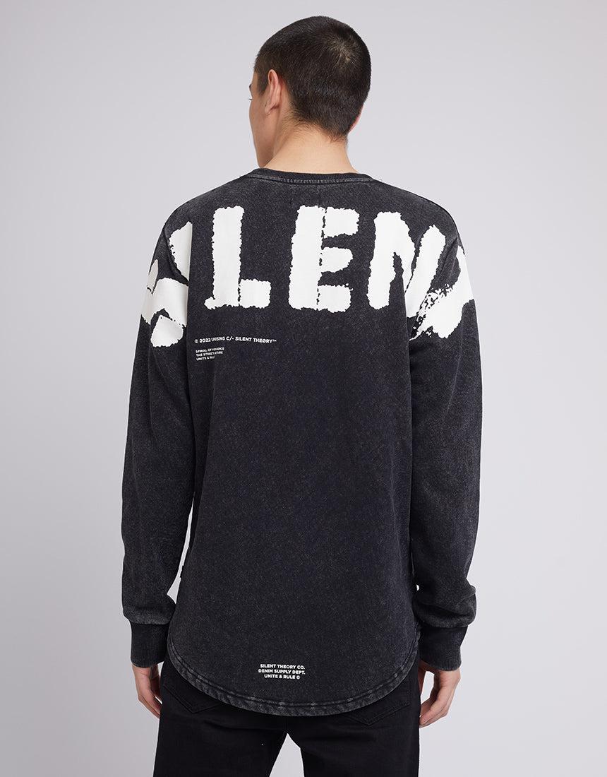 SILENT THEORY SPRAY CREW WASHED BLACK