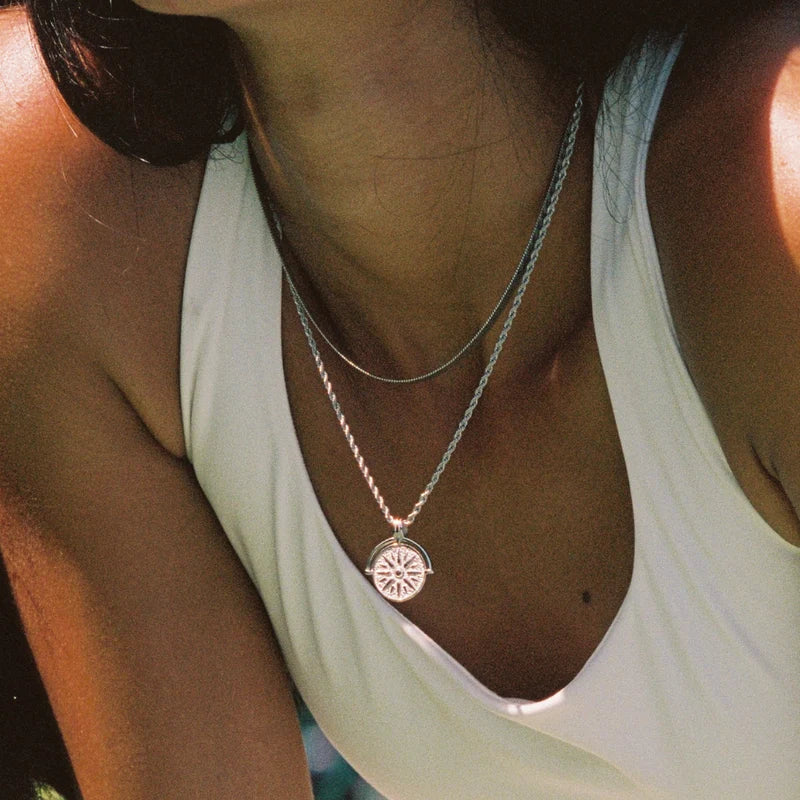 Atolea Golden Sun Necklace | Silver