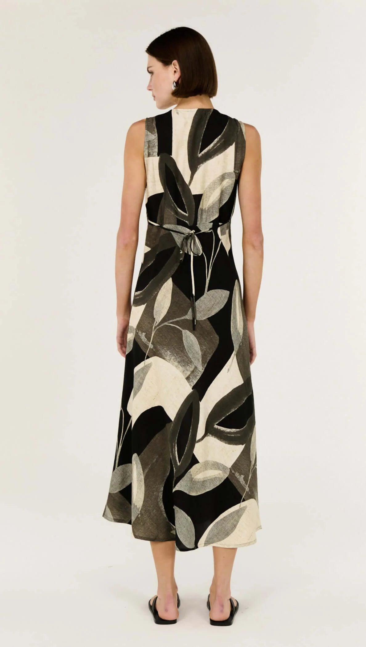 Staple The Label Leona Bias Midi Dress | Dark Leaf Garden