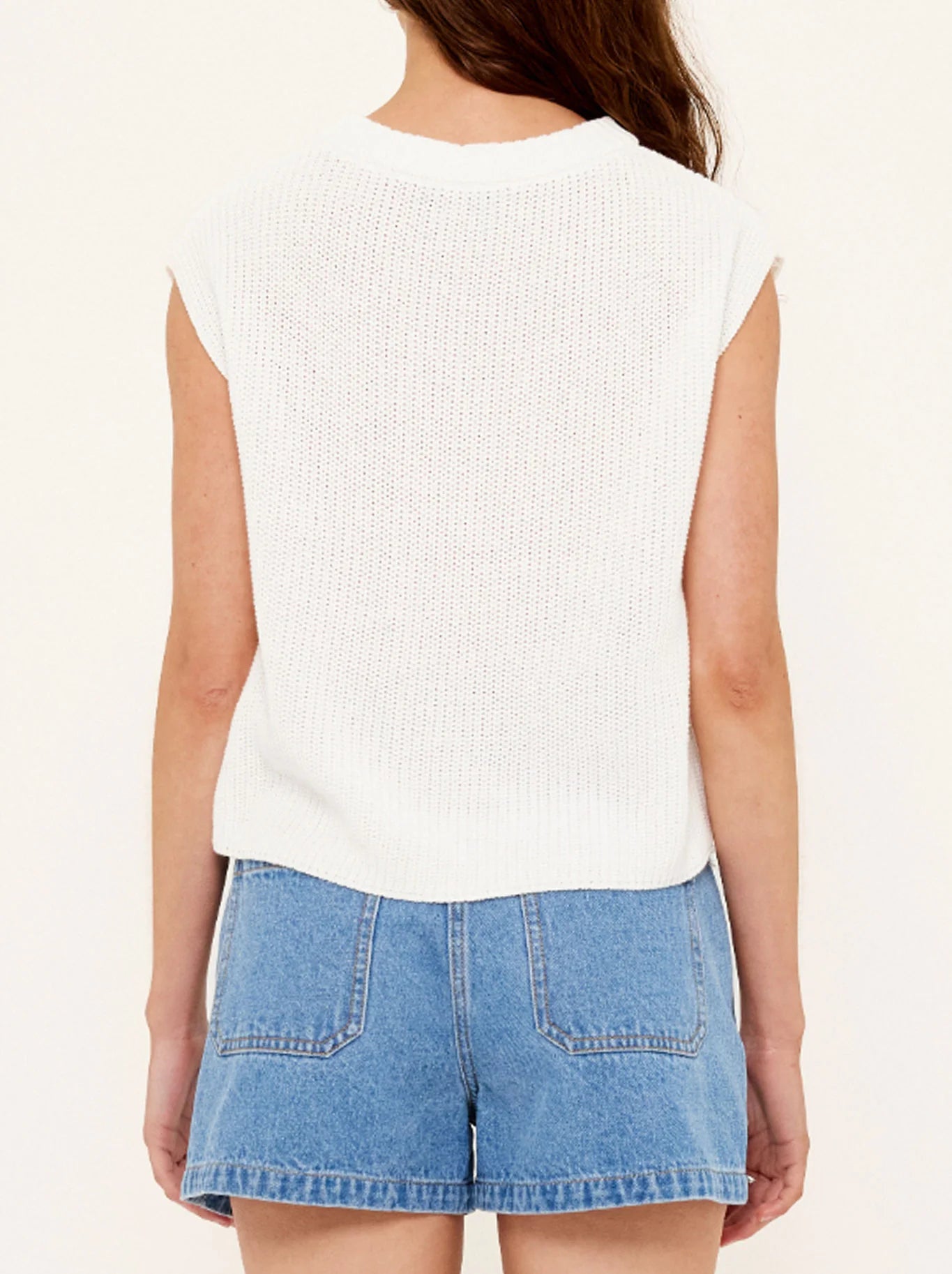 STAPLE THE LABEL ELLIS KNIT TANK WHITE