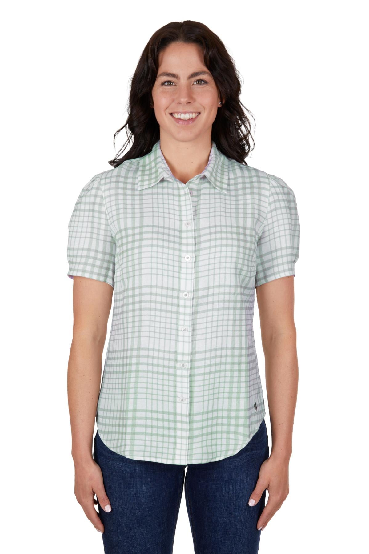 THOMAS COOK WOMENS BLAKE LINEN SS SHIRT SAGE