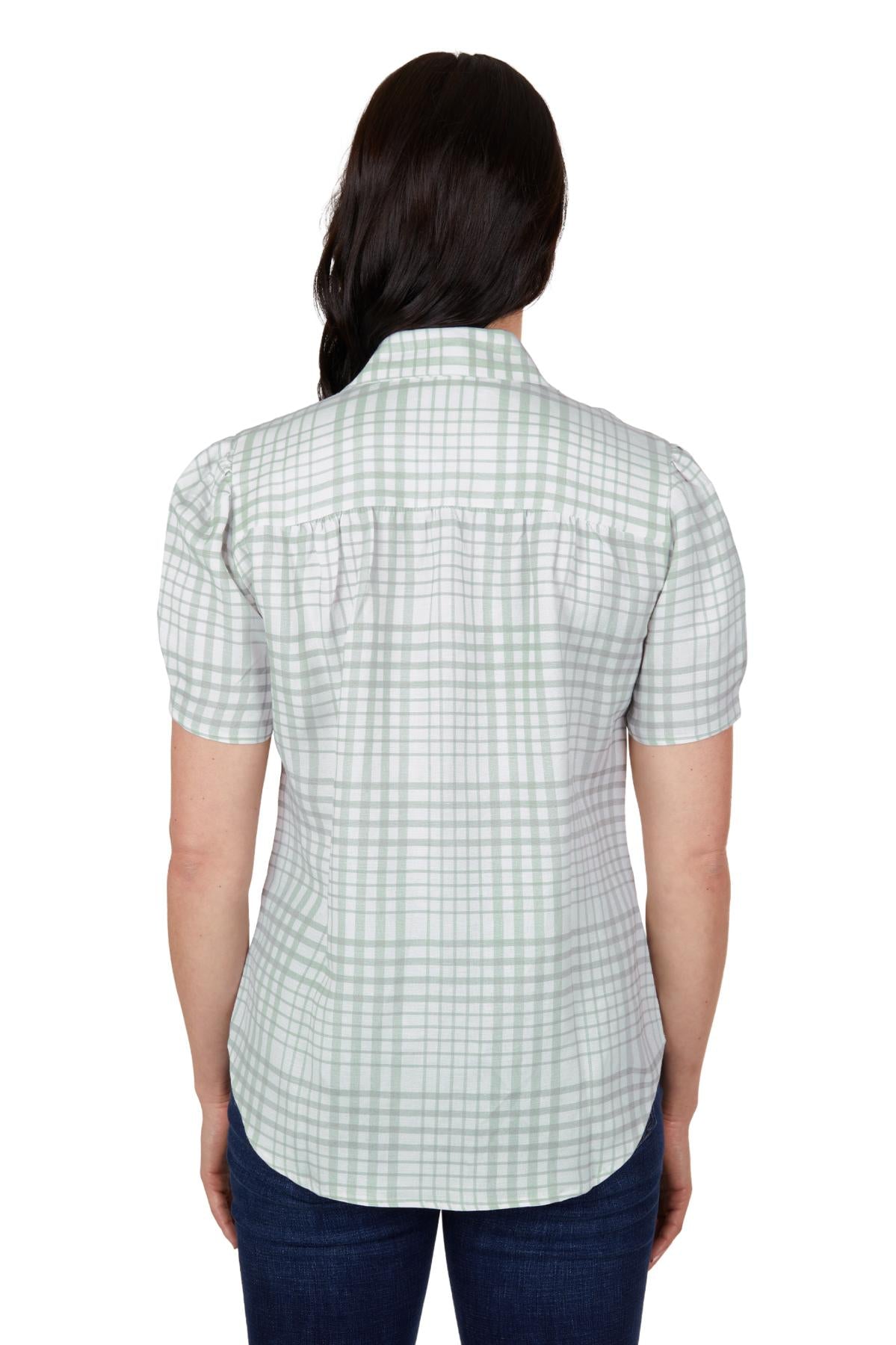 THOMAS COOK WOMENS BLAKE LINEN SS SHIRT SAGE