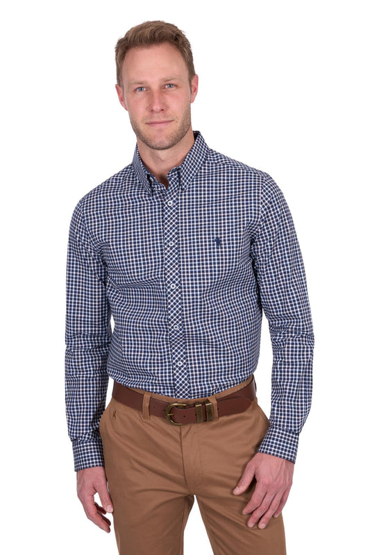 THOMAS COOK MENS JASON TAILORED LS SHIRT NAVY