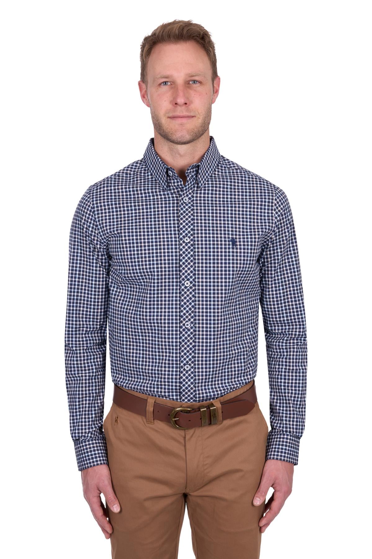 THOMAS COOK MENS JASON TAILORED LS SHIRT NAVY