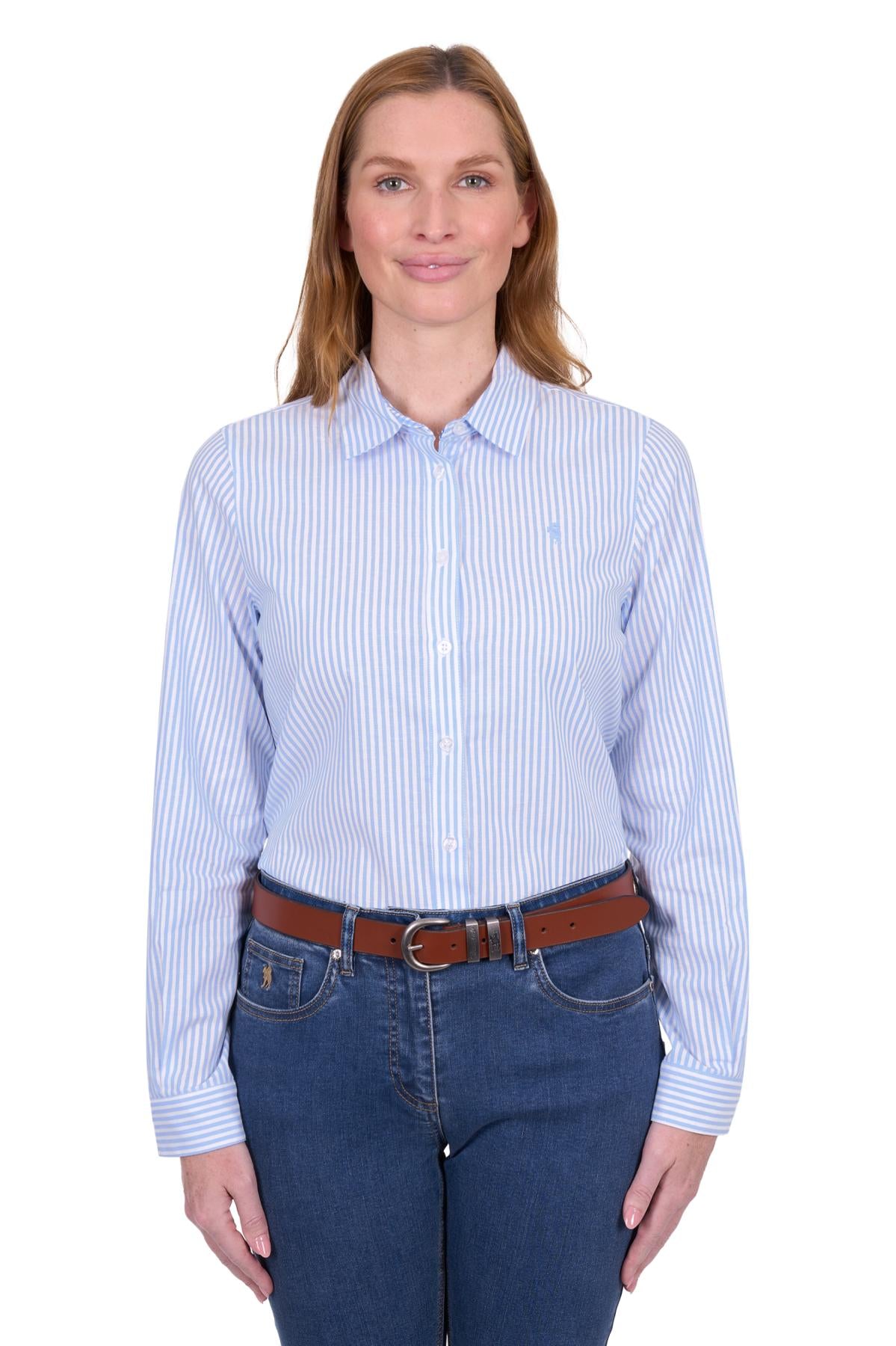 THOMAS COOK WOMENS LAURA LS SHIRT BLUE/WHITE