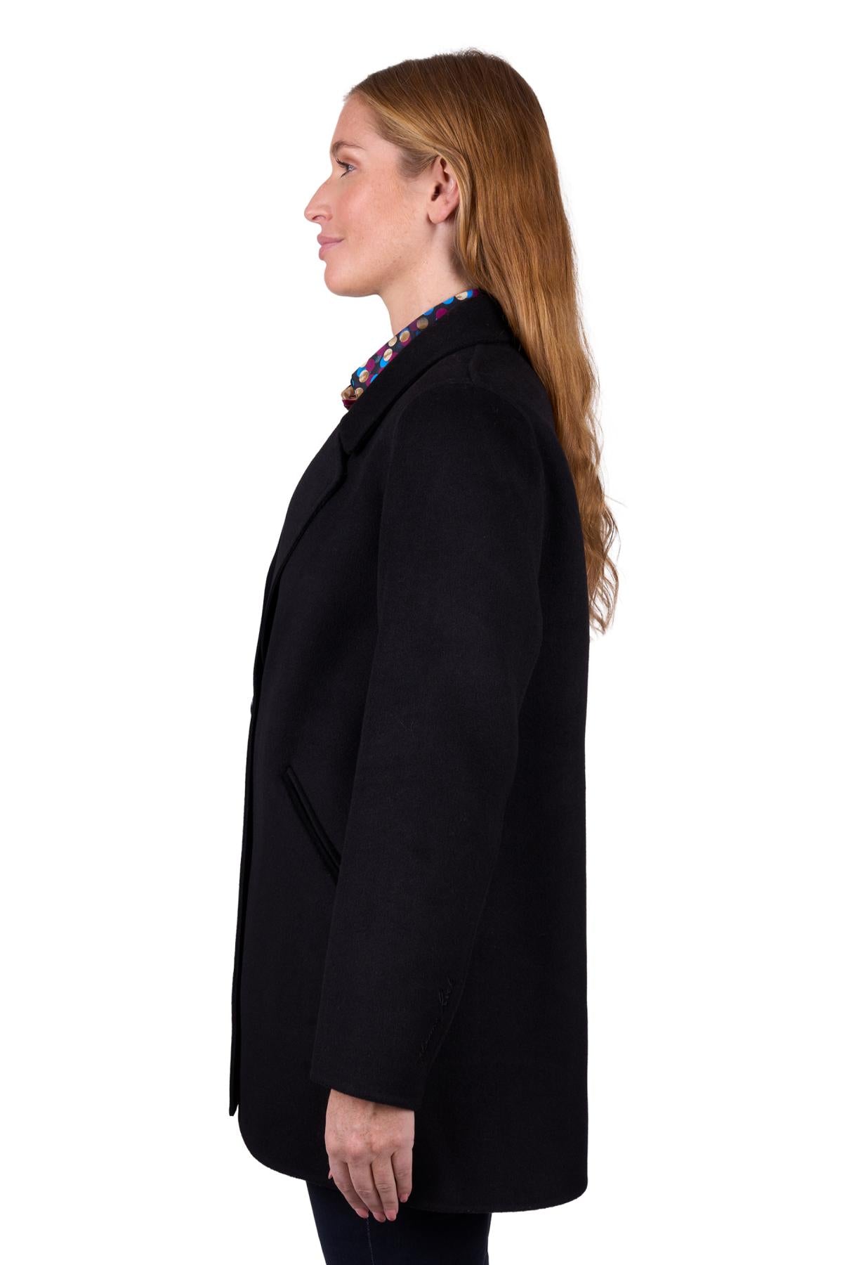 THOMAS COOK WOMENS ATHENA WOOL COAT BLACK