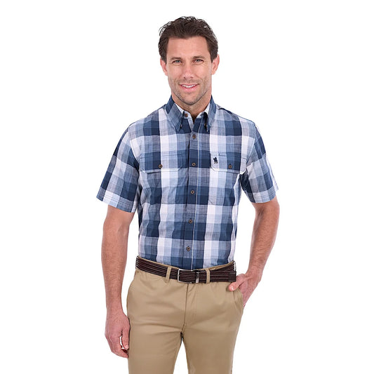 Thomas Cook Mens Oscar 2PKT Short Sleeve Shirt | Navy